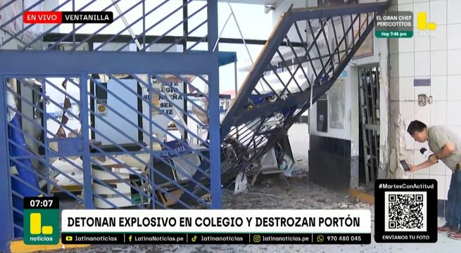 Ventanilla: detonan explosivo en la puerta de un colegio