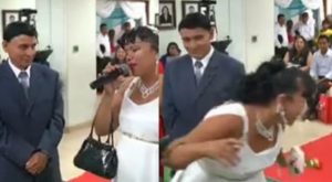 Novia sorprende en matrimonio comunitario al rechazar a su pareja: salió corriendo de ceremonia