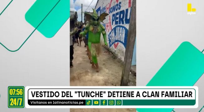 Policía se disfraza del ‘Tunche’ para capturar a clan familiar durante carnaval