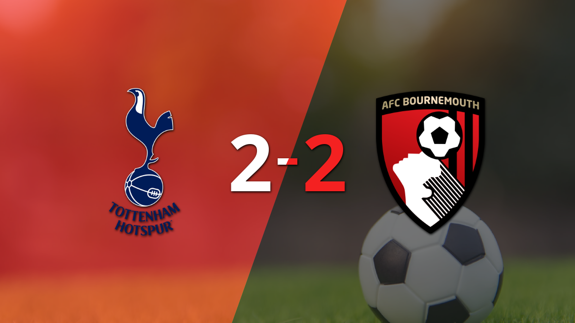 Tottenham empató 2-2 con Bournemouth