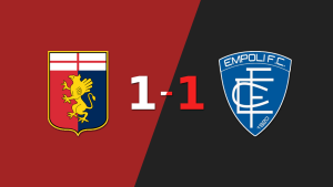 Por un autogol, Genoa igualó 1-1 ante Empoli