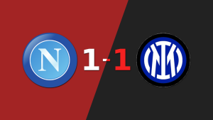 Sobre el final, Philip Billing marcó el gol del empate entre Napoli y Inter