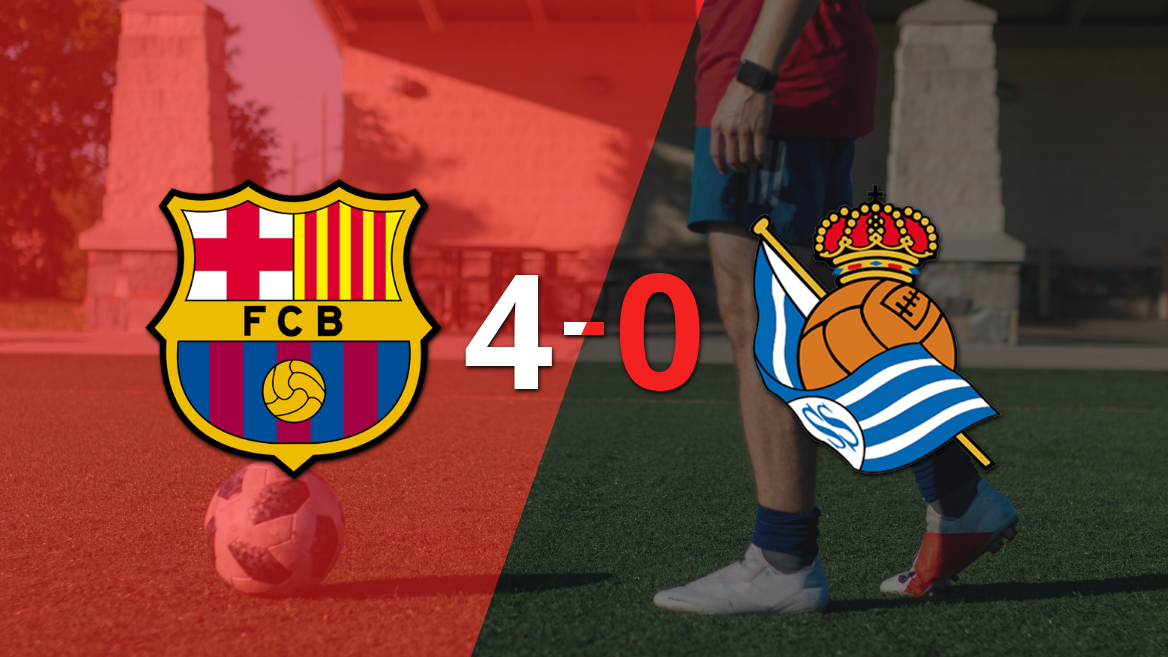 Barcelona le pasó por encima 4-0 a Real Sociedad