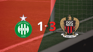 Saint Etienne no pudo resistir el juego de Nice, que logró imponerse por 3 a 1