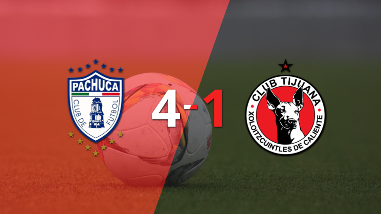 Pachuca fue contundente y goleó 4-1 a Tijuana