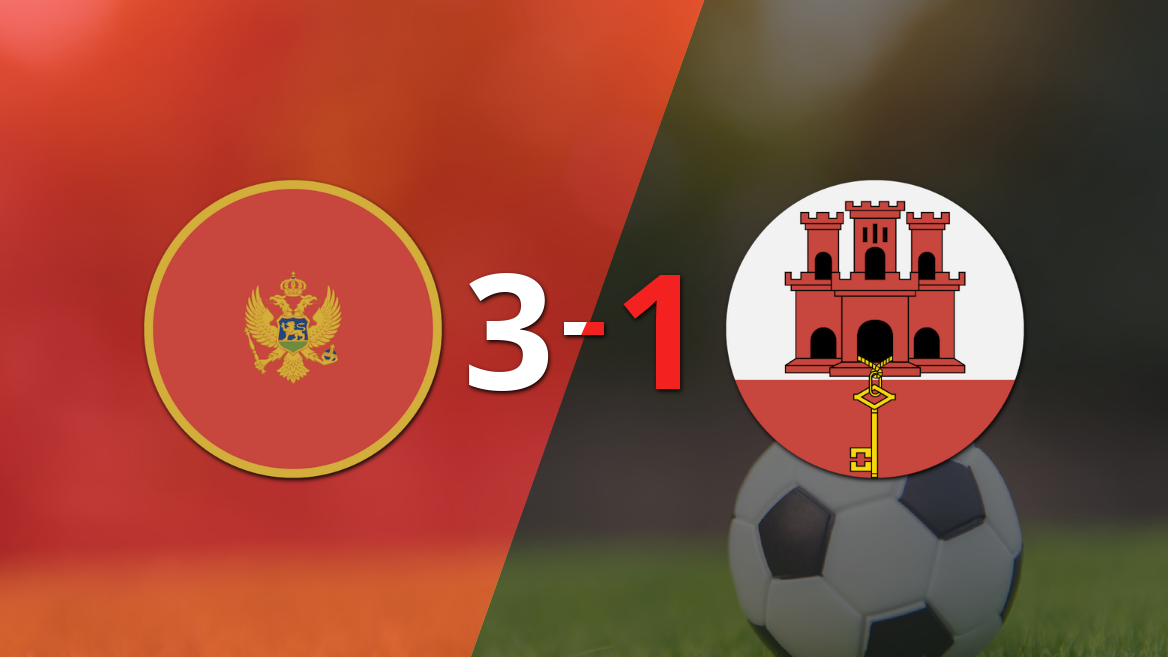 Montenegro logra remontada y gana 3-1 a Gibraltar