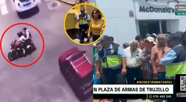 Mujer es asaltada y baleada en plena Plaza de Armas de Trujillo [VIDEO]