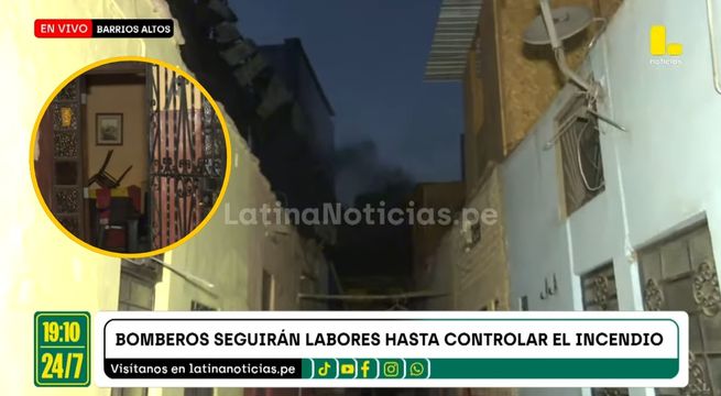 Vecinos de quinta en Barrios Altos temen que sus casas sean alcanzadas por incendio [VIDEO]