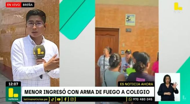 Padres de familia denuncian que menor ingresó con arma de fuego a colegio en Breña