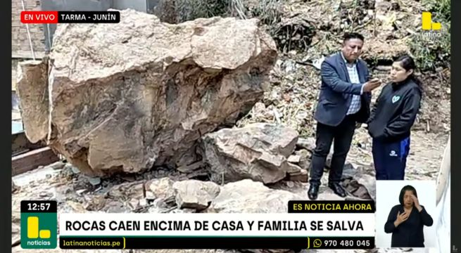 Tarma: Roca cae encima de casa y familia se salva de milagro [VIDEO]