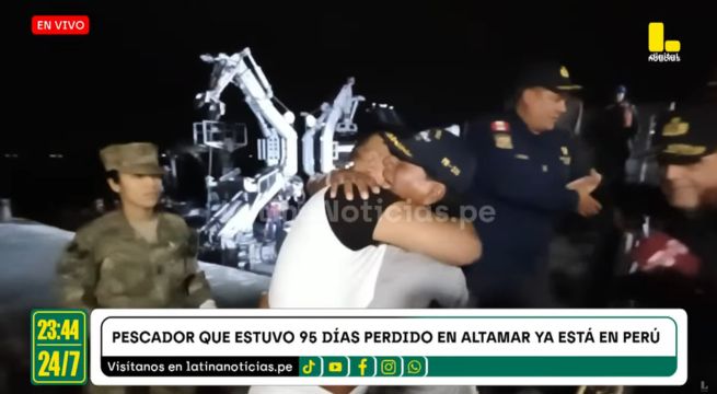 Pescador que estuvo 95 días en altamar ya se encuentra con su familia