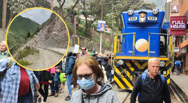 Servicio del tren a Machu Picchu se reanuda tras derrumbe de tierra sobre la vía férrea