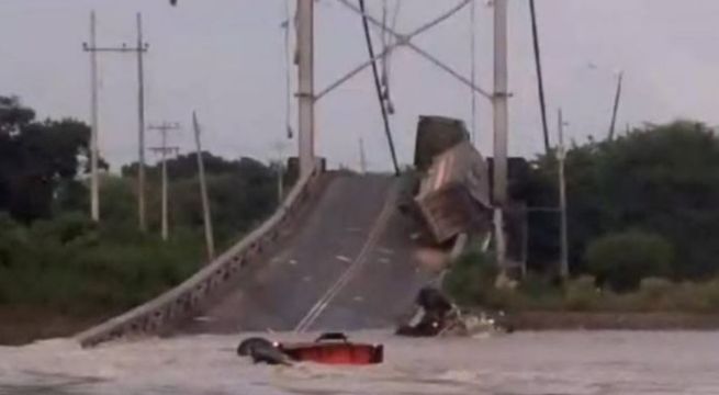 Puente colgante de 200 metros cae a río en Ecuador: confirman un muerto y heridos