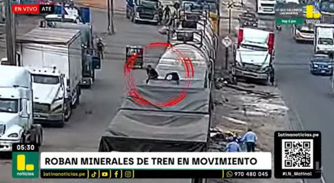 Delincuente roban minerales de tren en movimiento