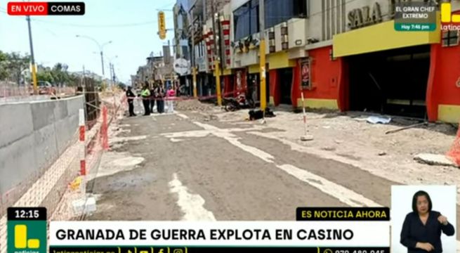 Extorsionador detona granada de guerra en casino: había ocho personas en el interior